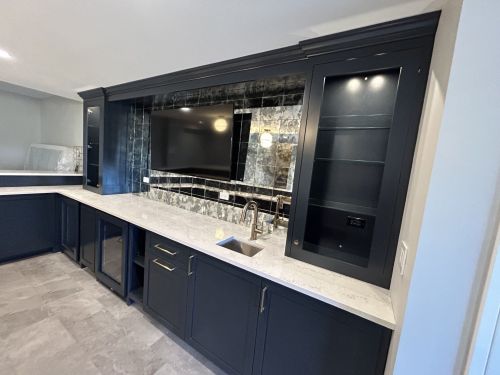 Back Bar w/ crackle mirror tile 